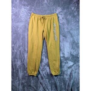 Aeropostale Script Cinch Soft Yellow East Coast Jogger Sweatpants Size Large